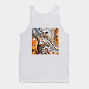 Monochrome with Autumn Hues Abstract Tank Top